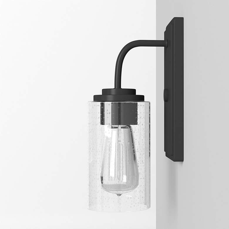 Image 3 Logan 10" High Matte Black Metal Wall Sconce more views