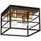 Logan 11 3/4" Wide Black and Brass 4-Light Modern Ceiling Light
