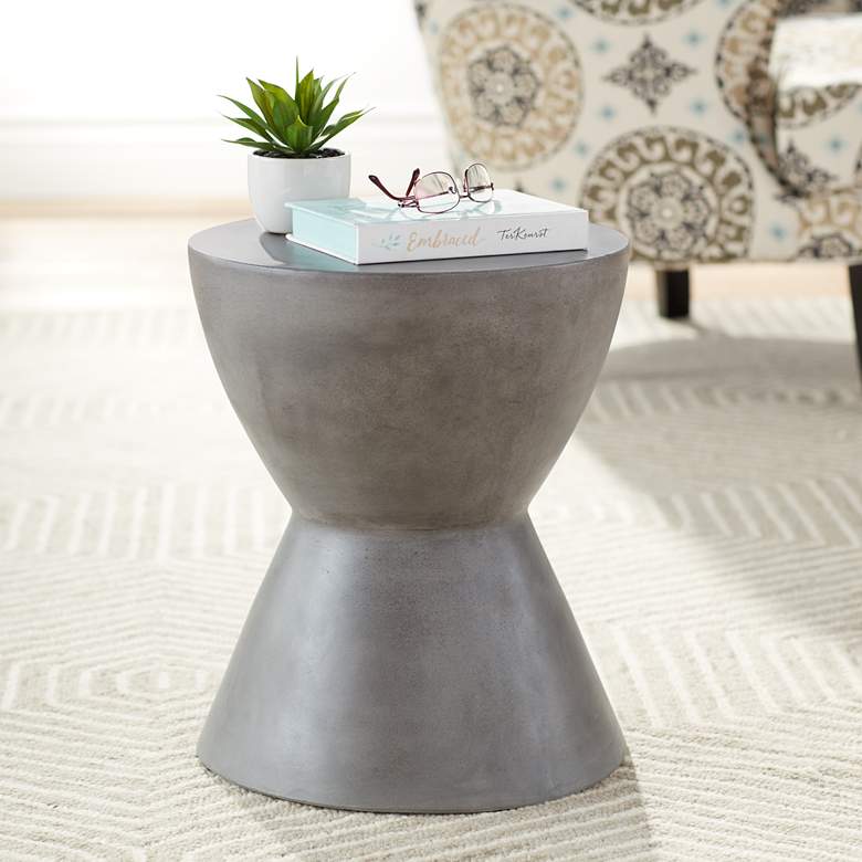 Image 1 Logan 17 3/4 inch High Gray Concrete Modern End Table