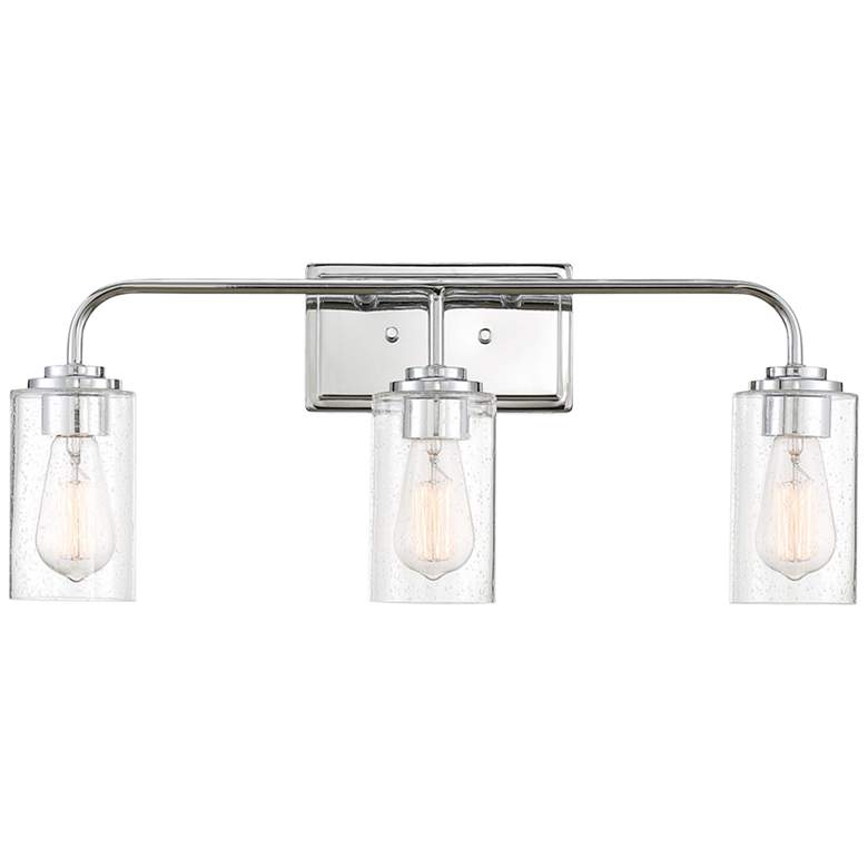 Image 1 Logan 24 1/2 inch Wide Chrome Metal 3-Light Bath Light