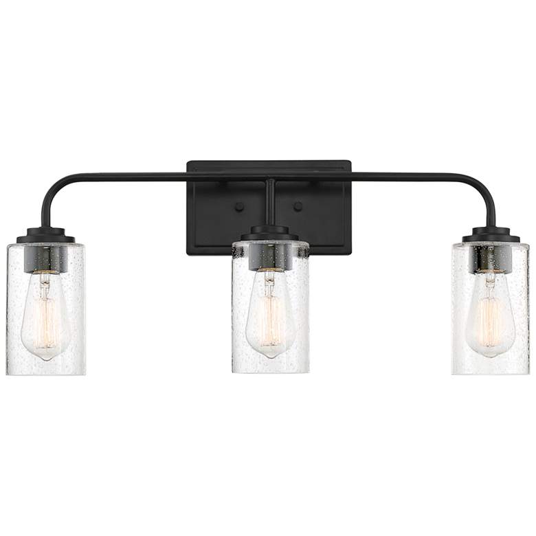 Image 1 Logan 24 1/2" Wide Matte Black Metal 3-Light Bath Light