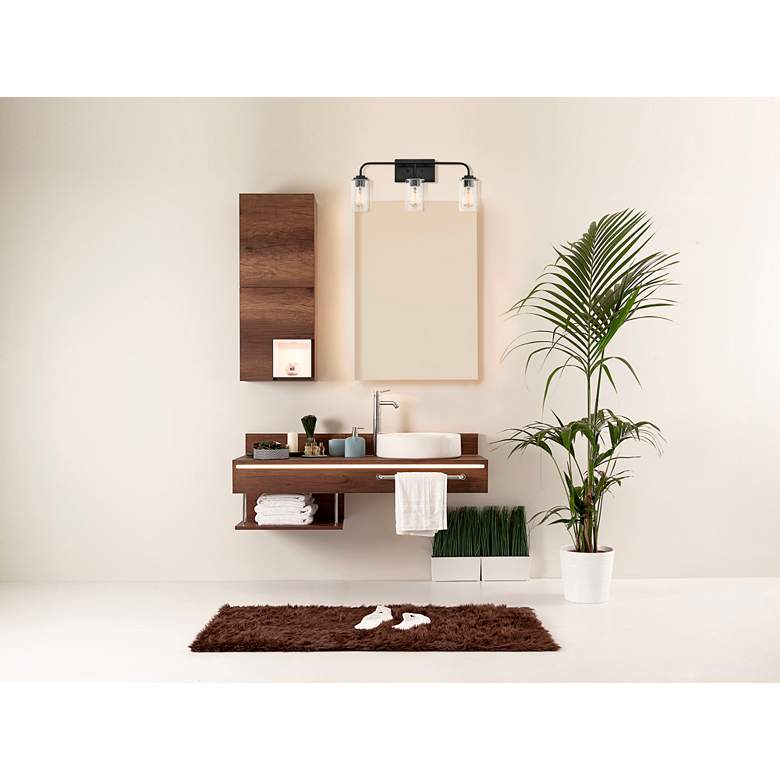 Image 4 Logan 24 1/2" Wide Matte Black Metal 3-Light Bath Light more views