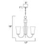 Thumbnail2 of Logan 3-Light 17" Wide Satin Nickel Chandelier more views