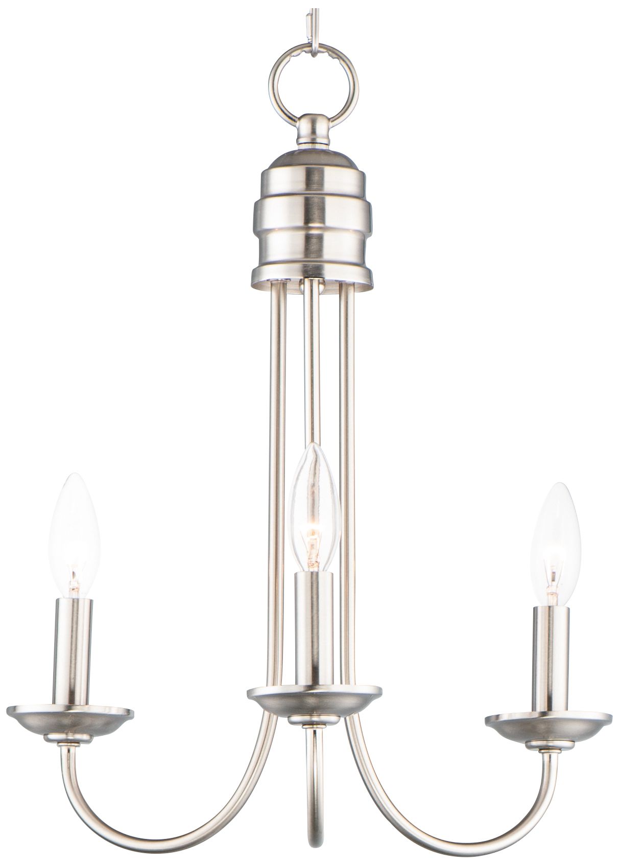 Logan 3-Light Candle Chandelier Satin Nickel