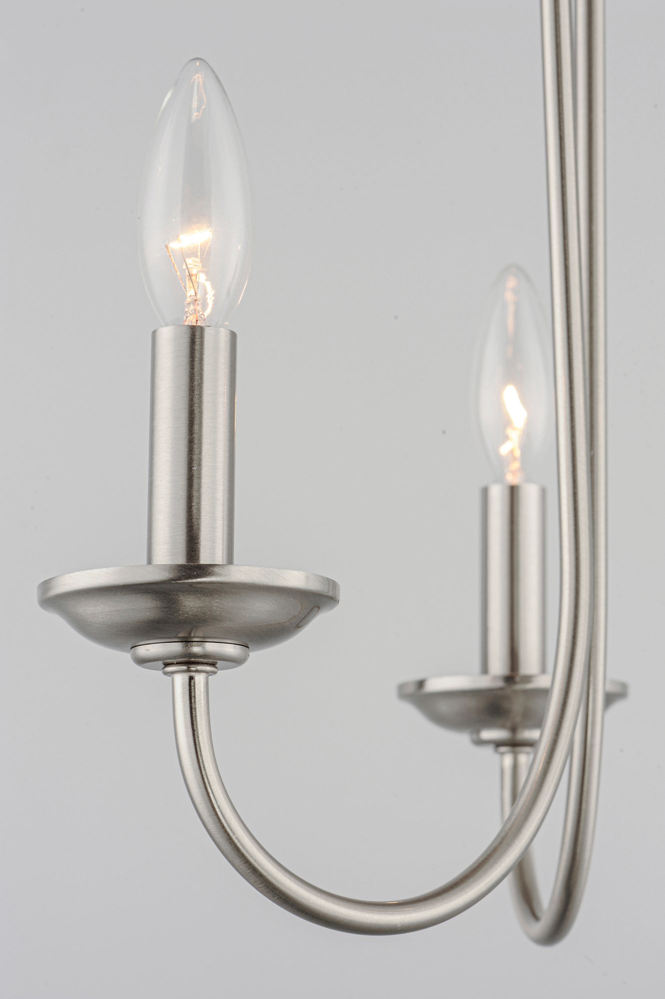 Image 3 Logan 3-Light Candle Chandelier Satin Nickel more views