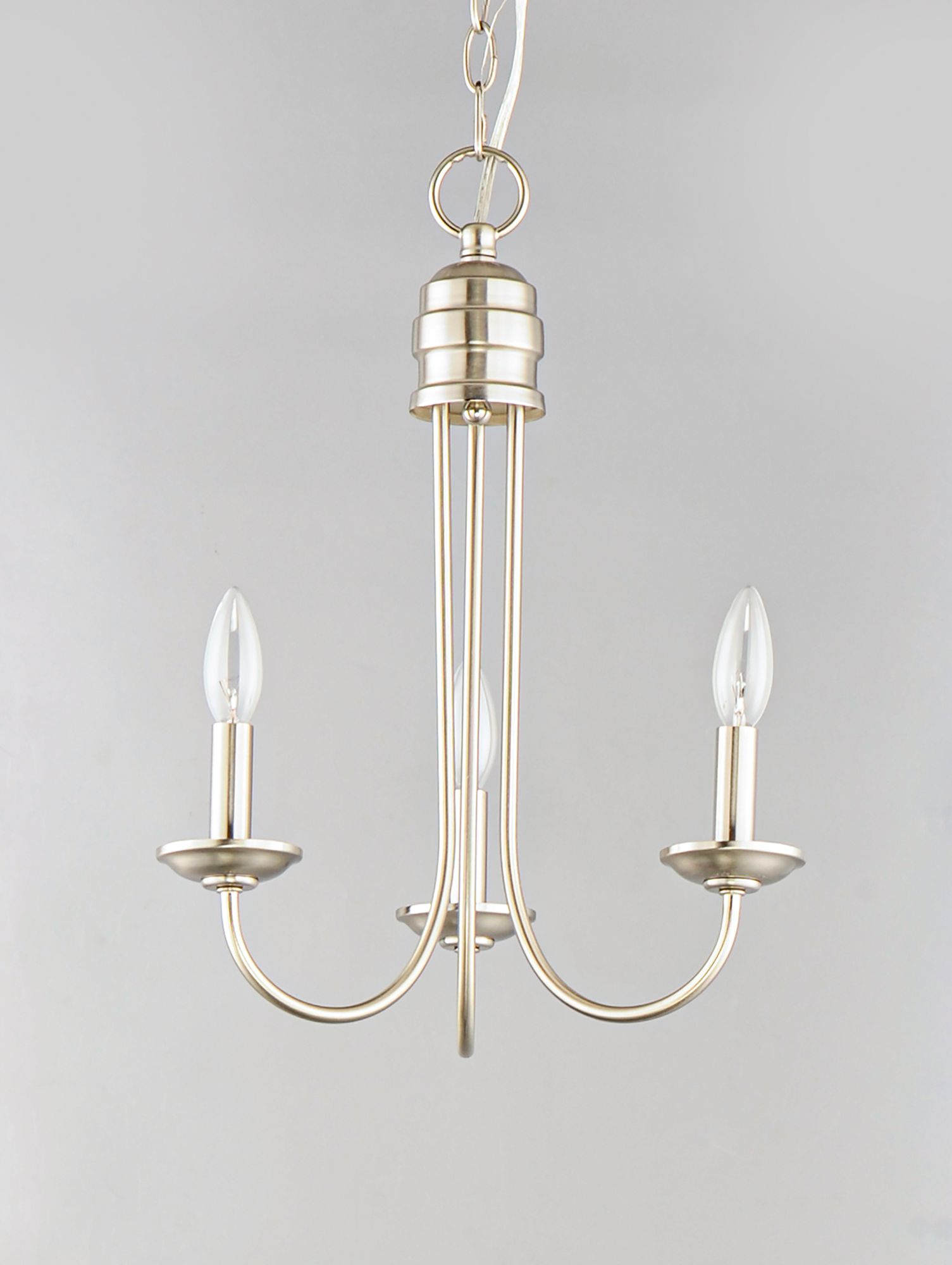 Image 4 Logan 3-Light Candle Chandelier Satin Nickel more views