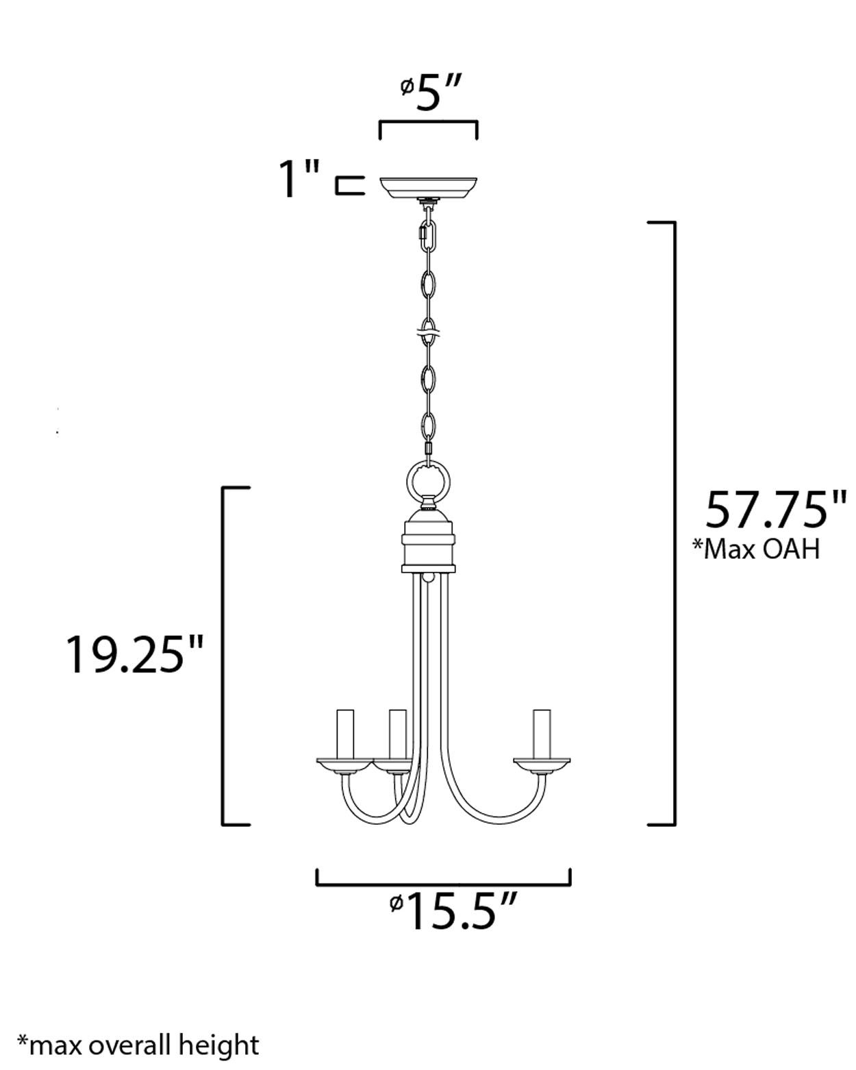 Image 5 Logan 3-Light Candle Chandelier Satin Nickel more views