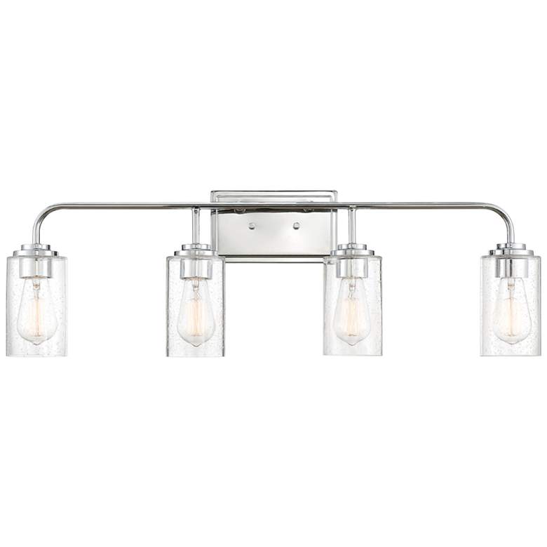 Image 2 Logan 32" Wide Chrome Metal 4-Light Bath Light