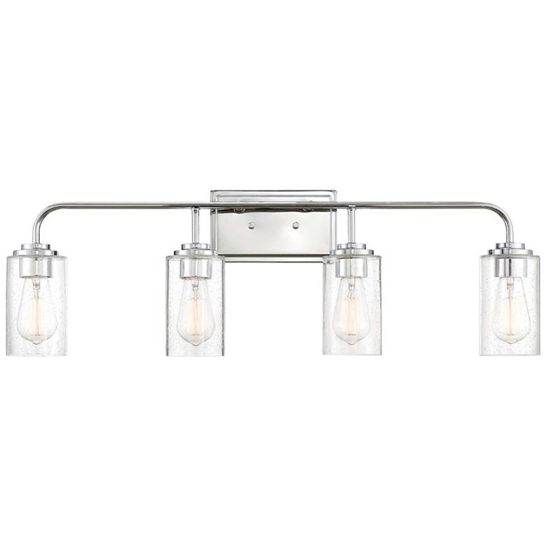 Image 2 Logan 32 inch Wide Chrome Metal 4-Light Bath Light