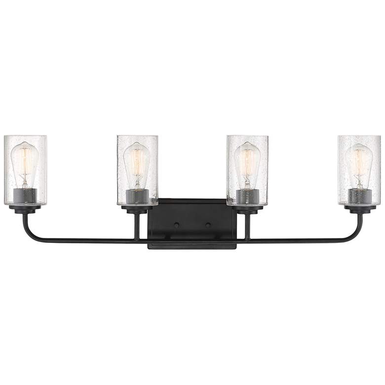 Image 4 Logan 32" Wide Matte Black Metal 4-Light Bath Light more views