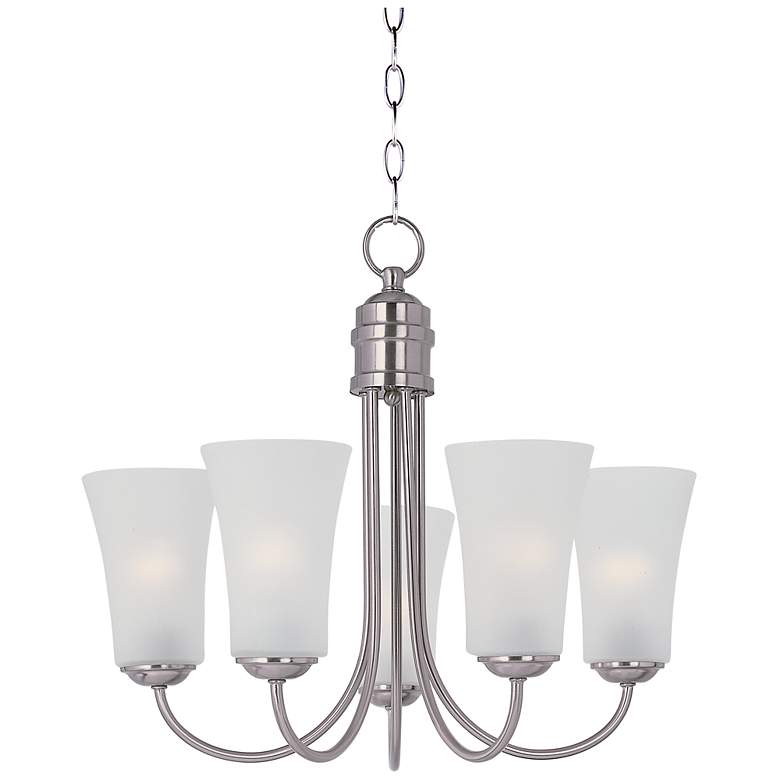 Image 1 Logan 5-Light 20 inch Wide Satin Nickel Chandelier