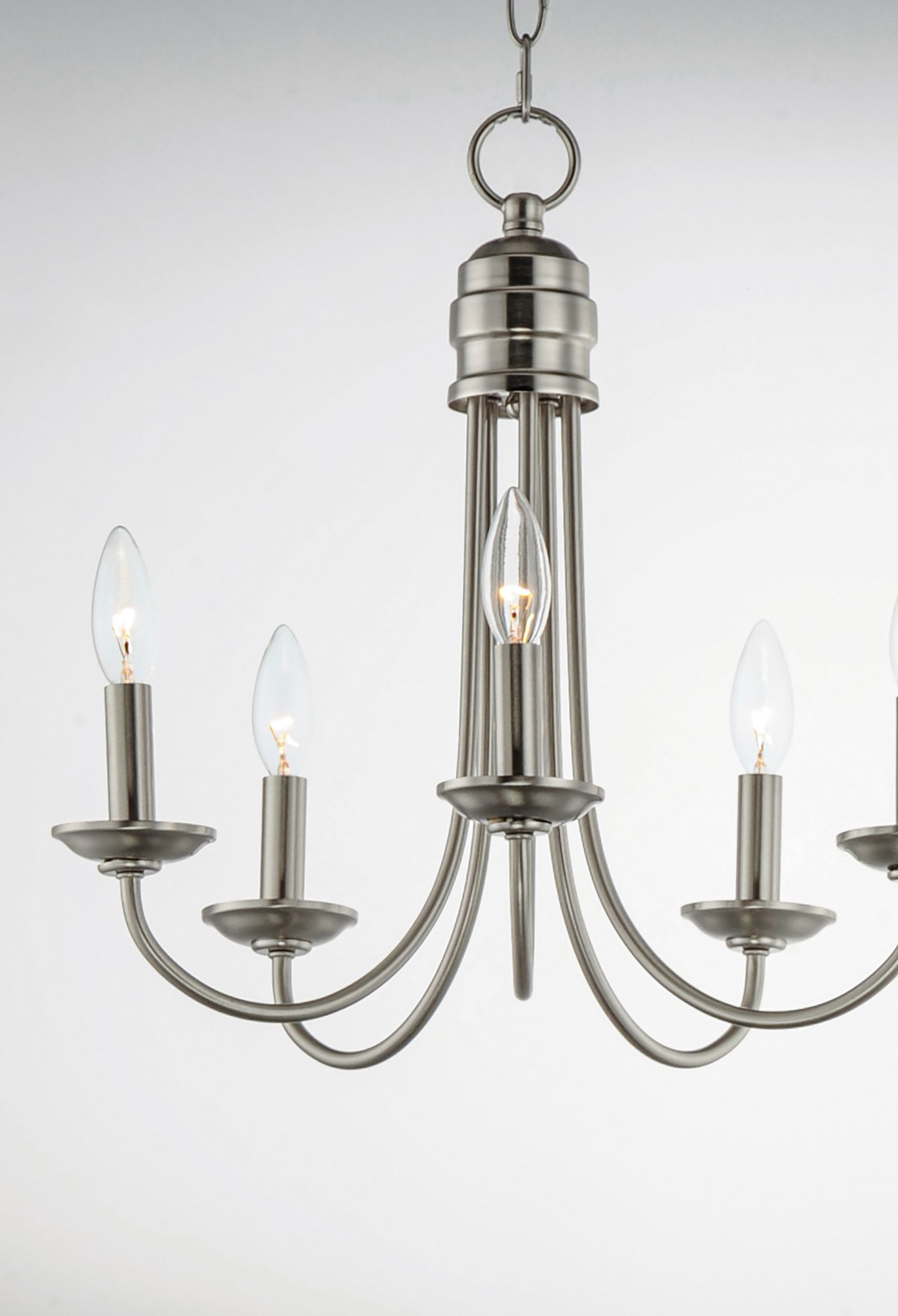 Image 2 Logan 5-Light Candle Chandelier Satin Nickel more views
