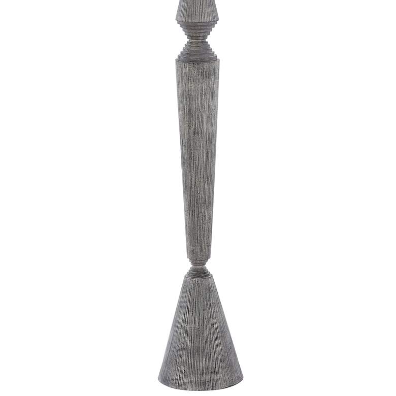 Image 5 Logan 67 inch High Gray Faux Wood Molded Column Floor Lamp more views