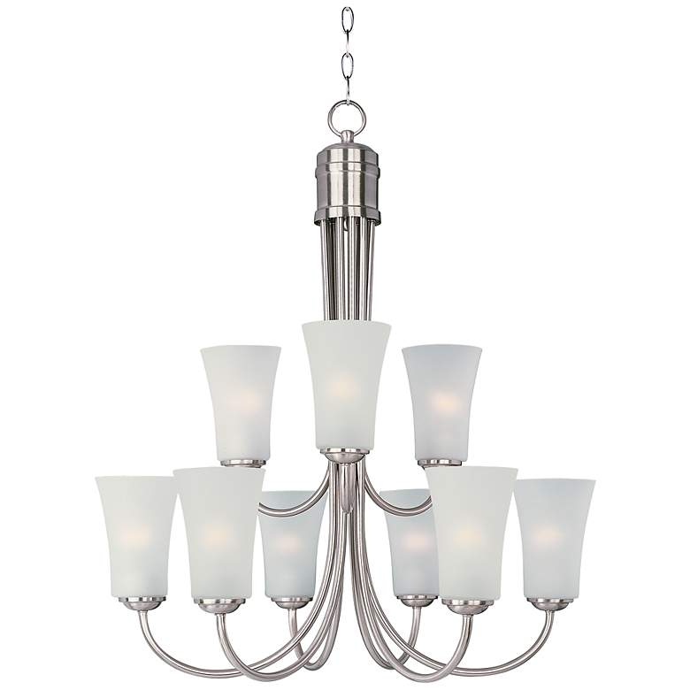 Image 1 Logan 9-Light 28.5" Wide Satin Nickel Chandelier