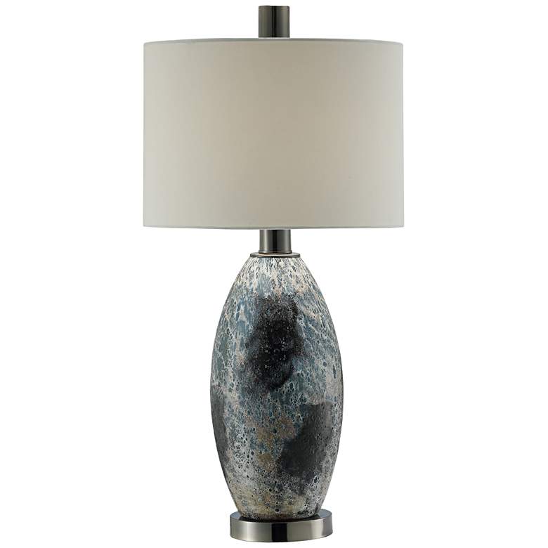 Image 1 Logan Black and White Reaction Glass Table Lamp