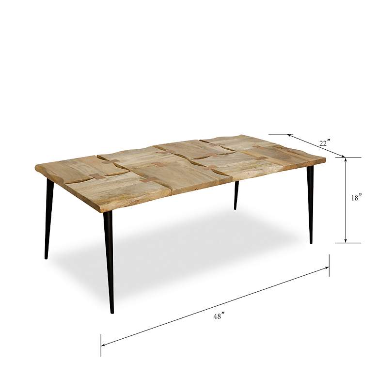 Image 3 Logan - Live Edge Wood and Black Coffee Table with Butterfly Joinery more views