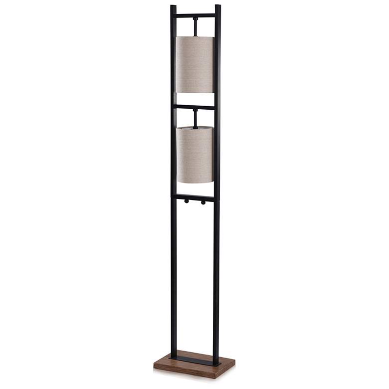 Image 1 Logan Painted Black 2-Light Floor Lamp