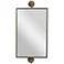 Logan Polished Black Metal 14" x 28" Rectangular Wall Mirror