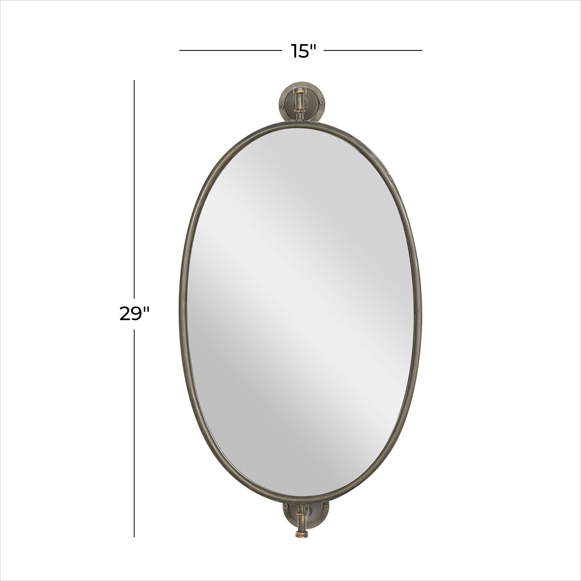 Image 7 Logan Polished Black Metal 15" x 29" Oval Wall Mirror more views