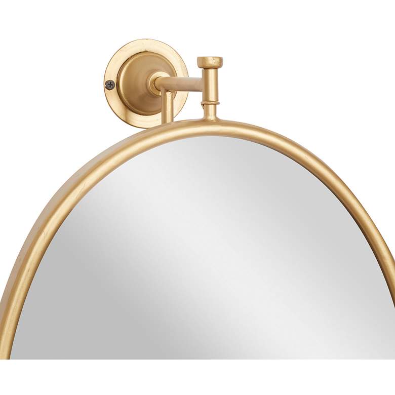 Image 3 Logan Polished Gold Metal 15" x 29" Oval Wall Mirror more views