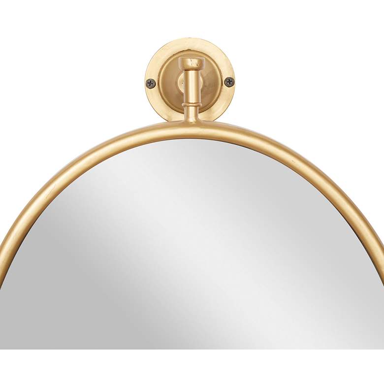 Image 5 Logan Polished Gold Metal 15 inch x 29 inch Oval Wall Mirror more views
