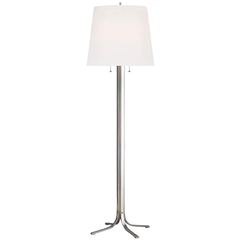 Image 1 Logan Polished Nickel Finish 2-Light LED Floor Lamp by Thomas O'Brien