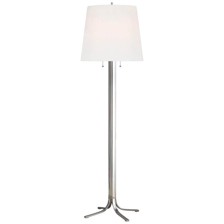 Image 1 Logan Polished Nickel Finish 2-Light LED Floor Lamp by Thomas O&#39;Brien