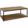 Logan - Rectangular Wood and Black Coffee Table with Lower Shelf