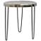 Logan Round Silver and Black Side Accent Table with Black Paper Clip Legs
