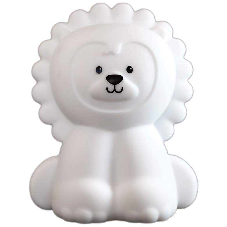 Image 1 Logan the Lion 5" High White Color Changing Night Light