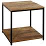 Logan - Wood and Black Accent Side Table with Lower Self