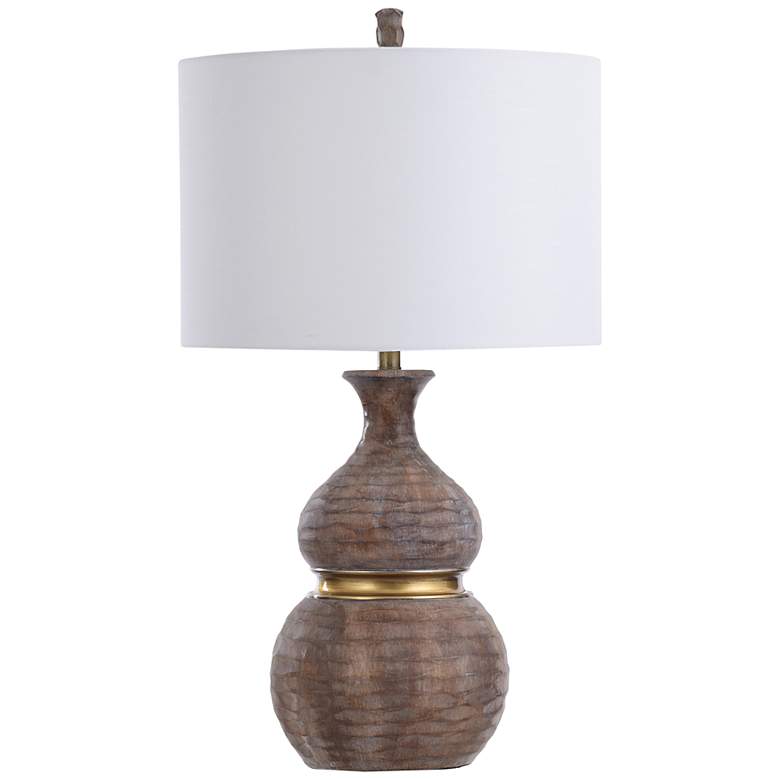 Image 2 Logan Wooden Brown Gourd Table Lamp