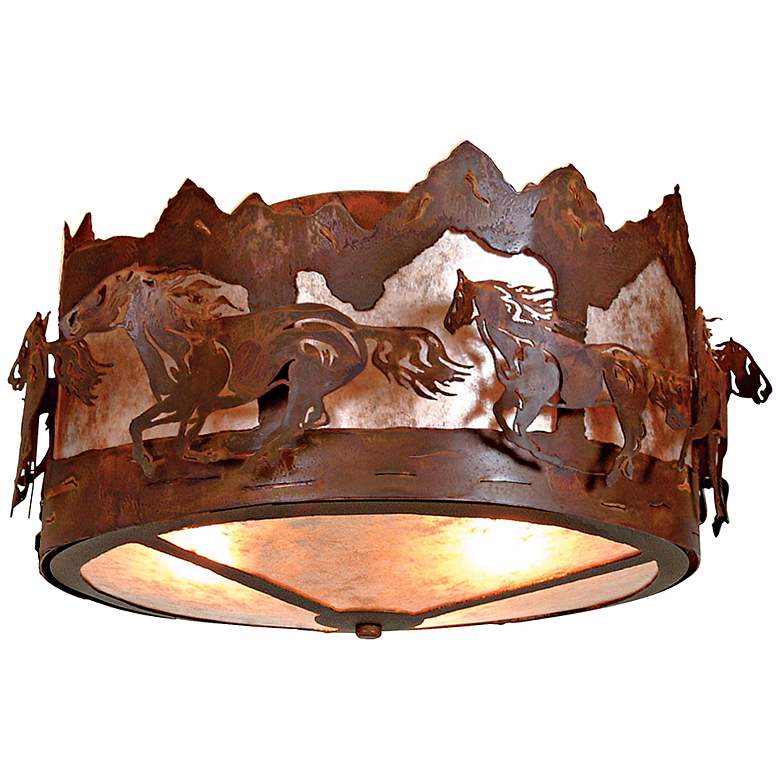 Image 1 Logen Collection Horse Mountain 17 inch Wide Ceiling Light
