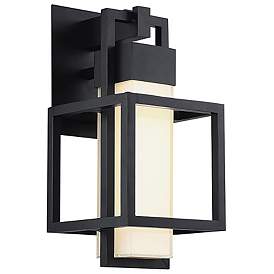 Image1 of Logic 16"H x 7.5"W 1-Light Outdoor Wall Light in Black