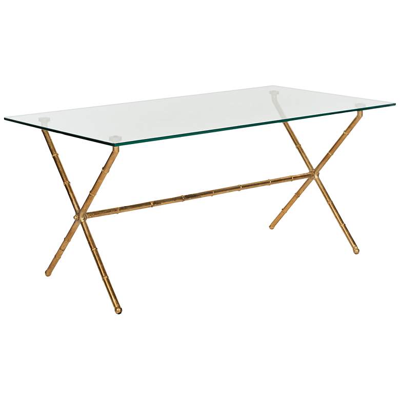 Image 1 Lohmann Gold and Clear Glass Coffee Table