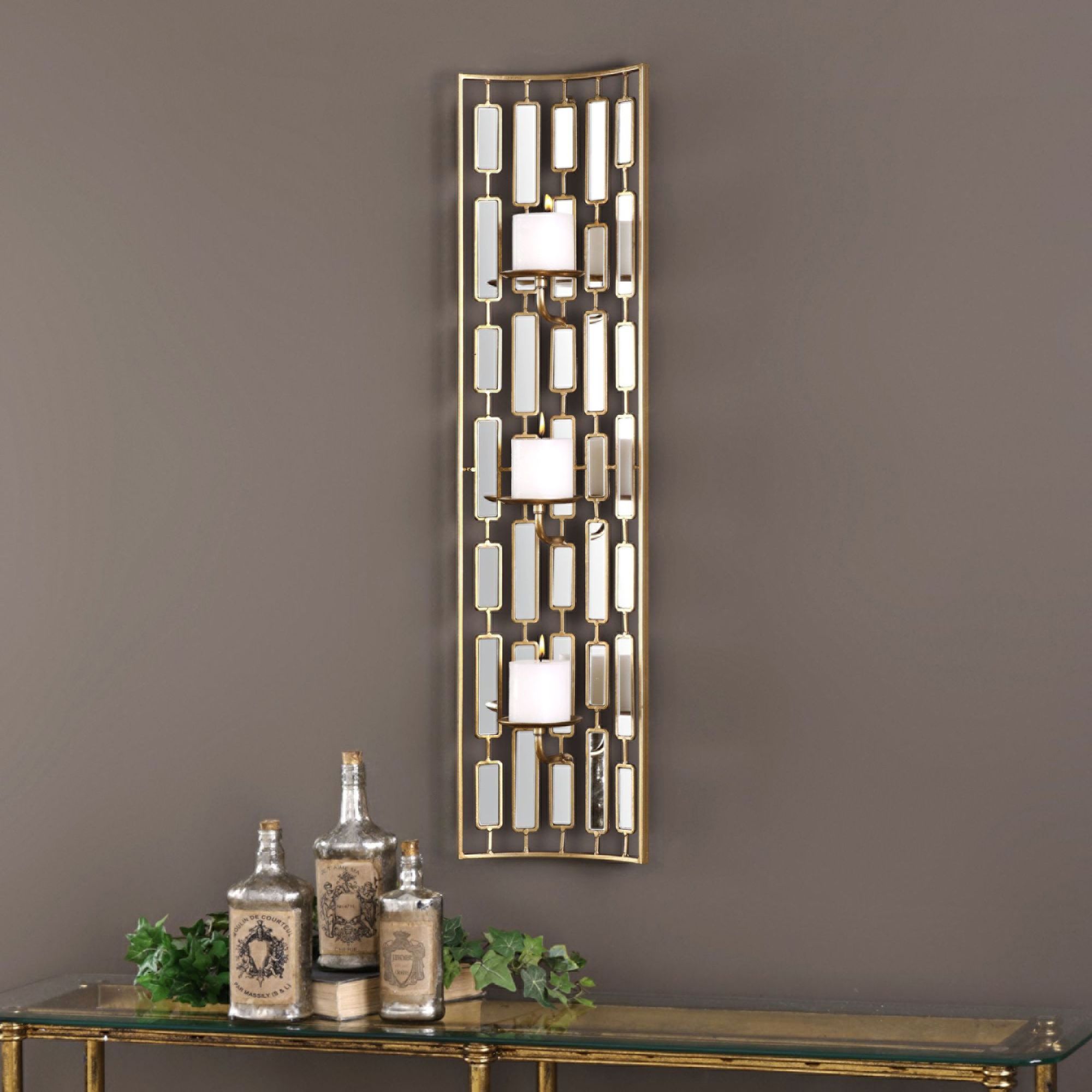 mirror with wall sconce