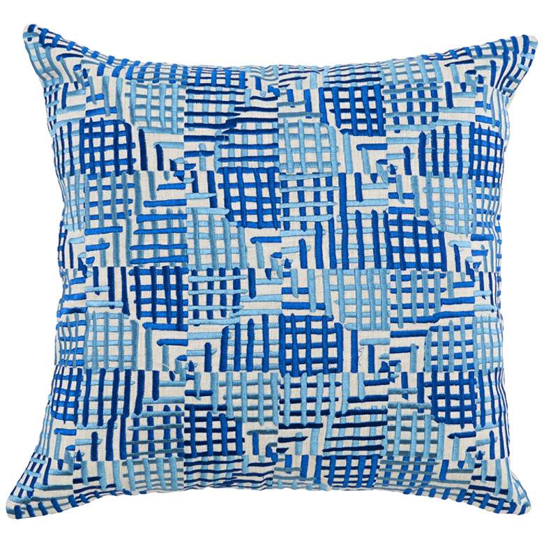 Image 1 Loki Royal Blue and Marlin Blue 20 inch Square Decorative Pillow