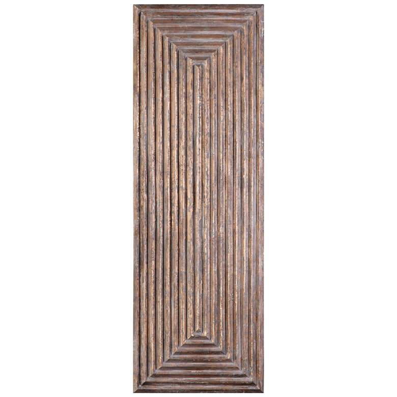 Image 1 Lokono 60" High Oxidized Gold Wood 3-Dimensional Wall Panel