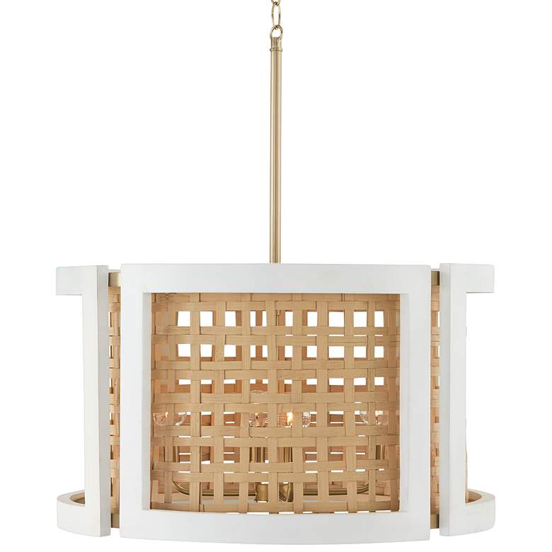 Image 1 Lola 24" Wide Flat White and Matte Brass 4-Light Pendant