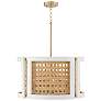 1_Lola 24" Wide Flat White and Matte Brass 4-Light Pendant