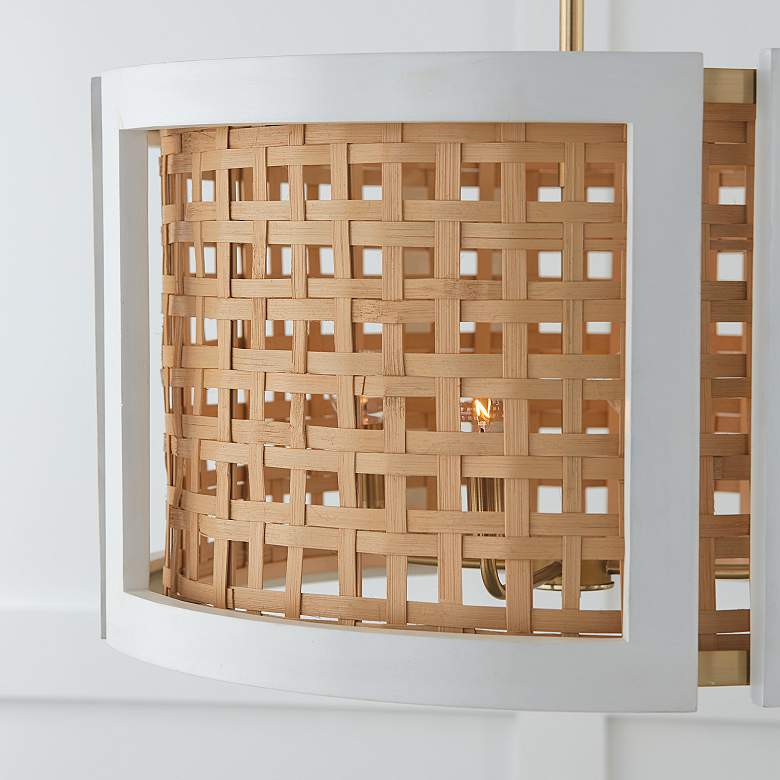 Image 3 Lola 24" Wide Flat White and Matte Brass 4-Light Pendant more views