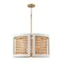 4_Lola 24" Wide Flat White and Matte Brass 4-Light Pendant more views