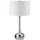 Lola Brushed Nickel Table Lamp with Base Utility Plug