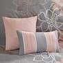 Lola Gray and Peach Floral Cal King 7-Piece Comforter Set