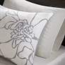 6_Lola Gray and Peach Floral Cotton Sateen Queen 7-Piece Comforter Set more views