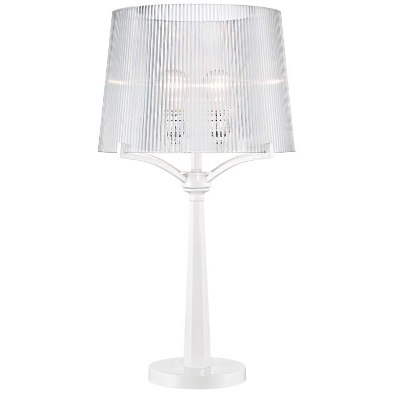 Image 1 Lola Modern Acrylic Shade White Table Lamp