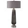 Lolita Motted Deep Gray and Rust Copper Glass Table Lamp