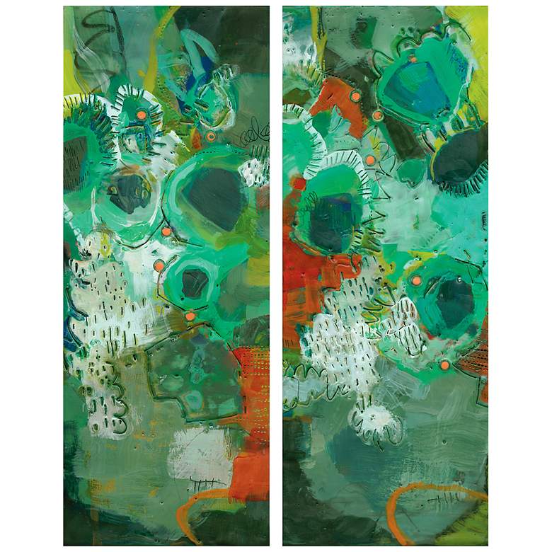 Image 3 Lolly 63"H Free Floating Tempered 2-Piece Glass Wall Art Set