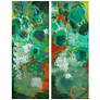 Lolly 63"H Free Floating Tempered 2-Piece Glass Wall Art Set in scene