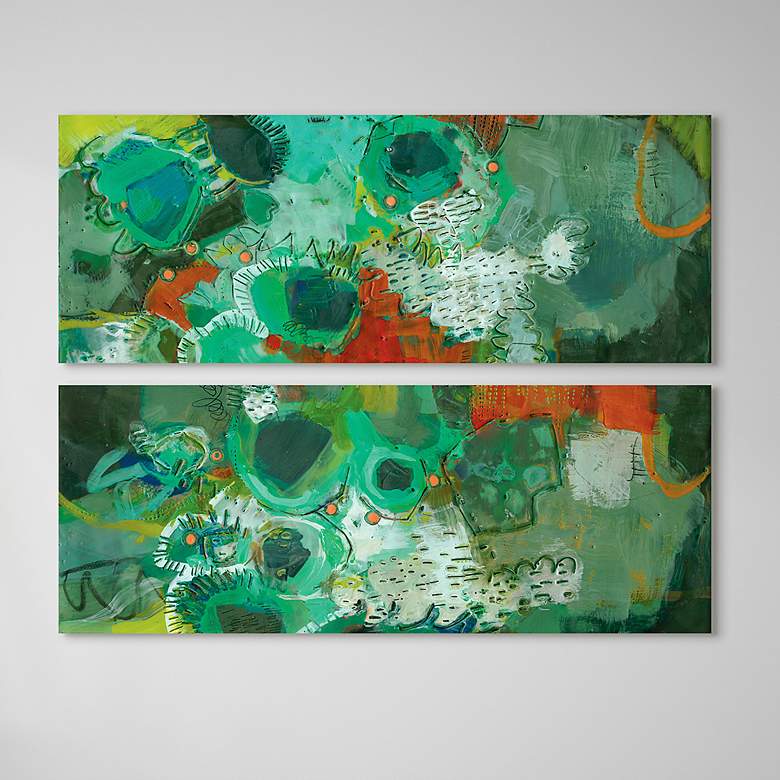 Image 2 Lolly 63"H Free Floating Tempered 2-Piece Glass Wall Art Set